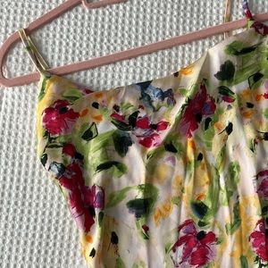 Satin Floral Print Dress
